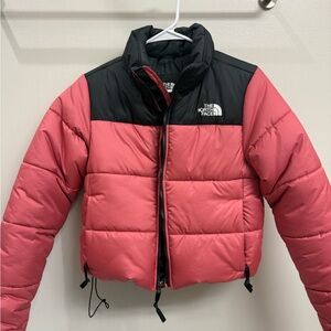 The North Face Pink Cropped Puffer Jacket Winter Coat Size S